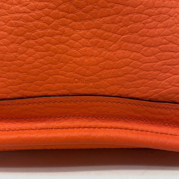 Chloe Paraty Orange Fizz Leather Satchel Bag - Picture 5 of 9